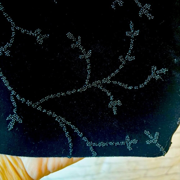 Harold's Black Velvet Scoop Neck Beaded Camisole | Women's Size Small - Picture 4 of 7